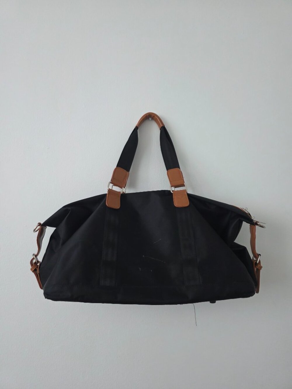 Bugatti Black & Brown Weekender Duffel Bag | Travel & Gym Bag - Picture 6 of 11